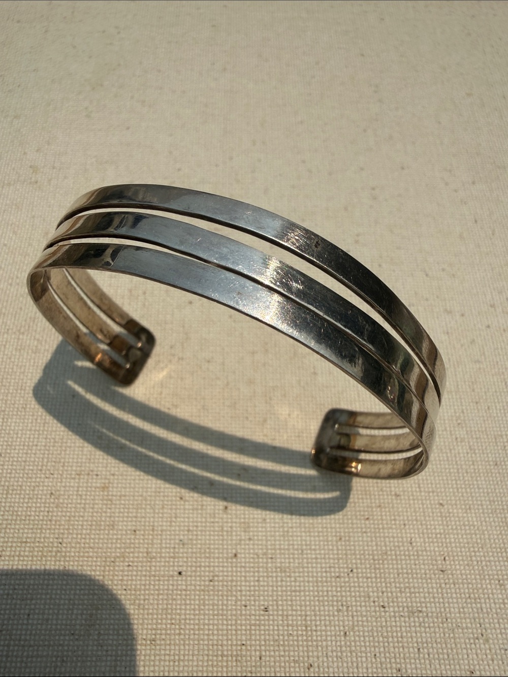 Sterling Silver 950 JVC Multi-Strip Cuff Bracelet